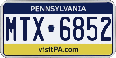 PA license plate MTX6852
