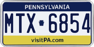 PA license plate MTX6854