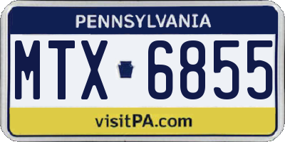 PA license plate MTX6855