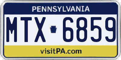 PA license plate MTX6859