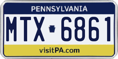 PA license plate MTX6861