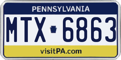 PA license plate MTX6863