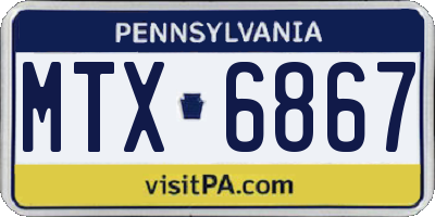 PA license plate MTX6867