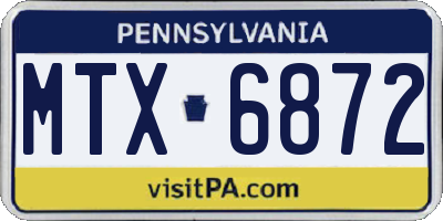 PA license plate MTX6872