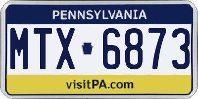PA license plate MTX6873