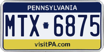 PA license plate MTX6875
