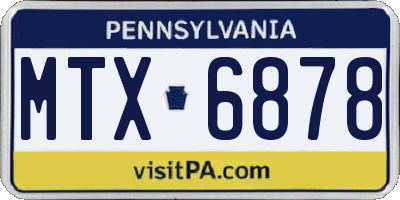 PA license plate MTX6878