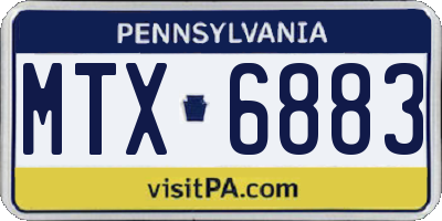 PA license plate MTX6883