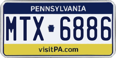 PA license plate MTX6886