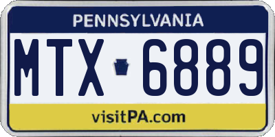 PA license plate MTX6889