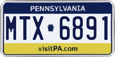 PA license plate MTX6891