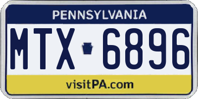PA license plate MTX6896