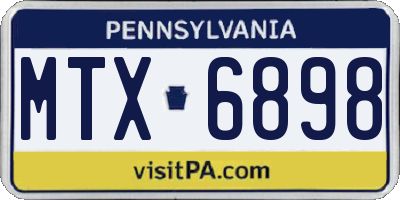 PA license plate MTX6898