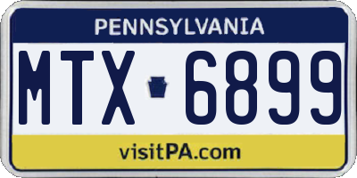PA license plate MTX6899