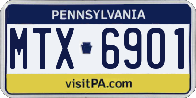 PA license plate MTX6901
