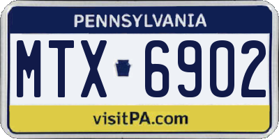 PA license plate MTX6902