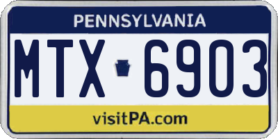 PA license plate MTX6903