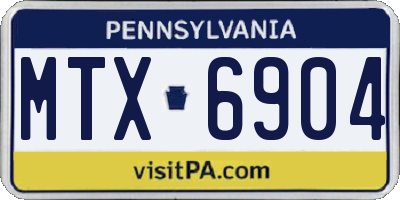 PA license plate MTX6904