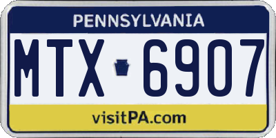 PA license plate MTX6907