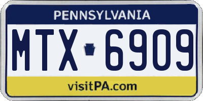 PA license plate MTX6909