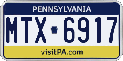 PA license plate MTX6917