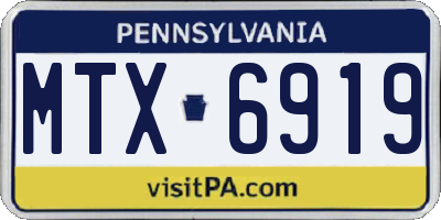 PA license plate MTX6919