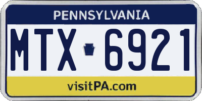 PA license plate MTX6921