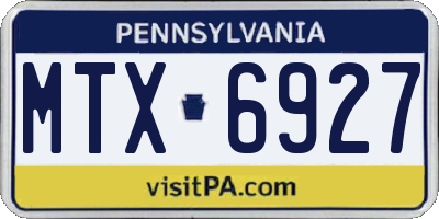 PA license plate MTX6927