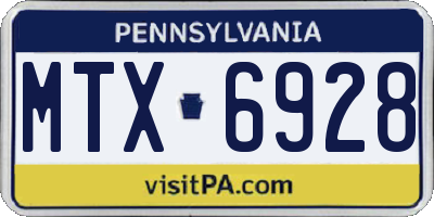 PA license plate MTX6928