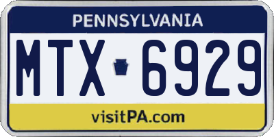 PA license plate MTX6929