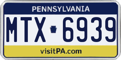 PA license plate MTX6939