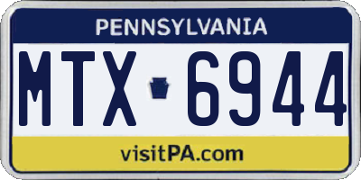 PA license plate MTX6944