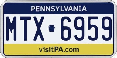 PA license plate MTX6959