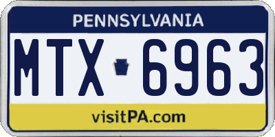 PA license plate MTX6963