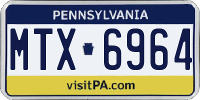PA license plate MTX6964