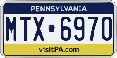PA license plate MTX6970
