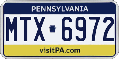 PA license plate MTX6972