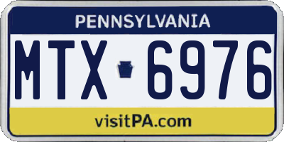 PA license plate MTX6976