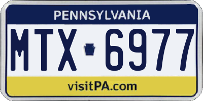 PA license plate MTX6977