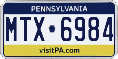 PA license plate MTX6984