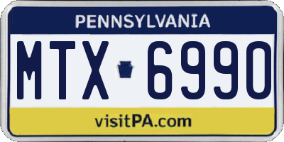 PA license plate MTX6990