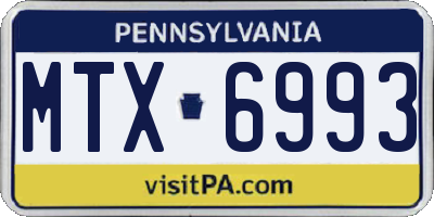 PA license plate MTX6993