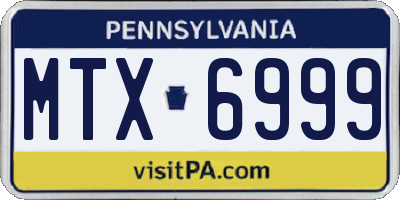 PA license plate MTX6999