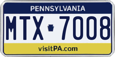 PA license plate MTX7008