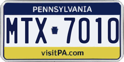 PA license plate MTX7010