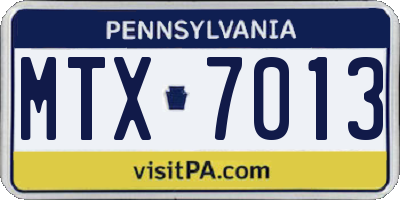 PA license plate MTX7013