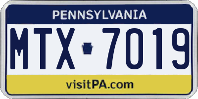 PA license plate MTX7019