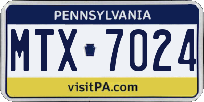 PA license plate MTX7024