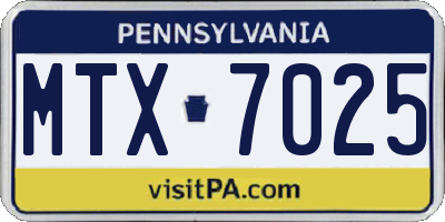 PA license plate MTX7025