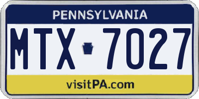 PA license plate MTX7027